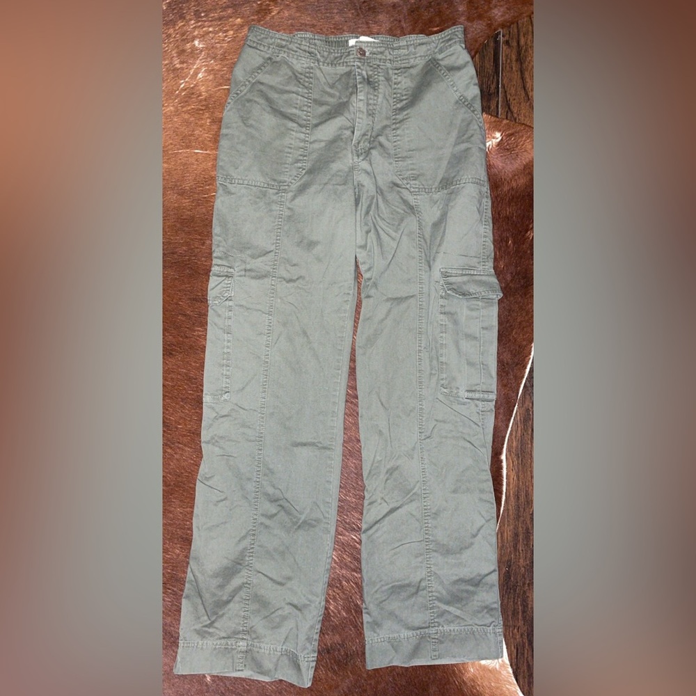 Abercrombie & Fitch Wide Leg Green Cargo Pants